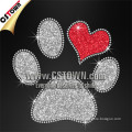 Silver paw print glitter wholesale diamante motifs for t shirts